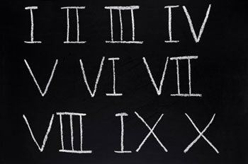 studying roman numerals